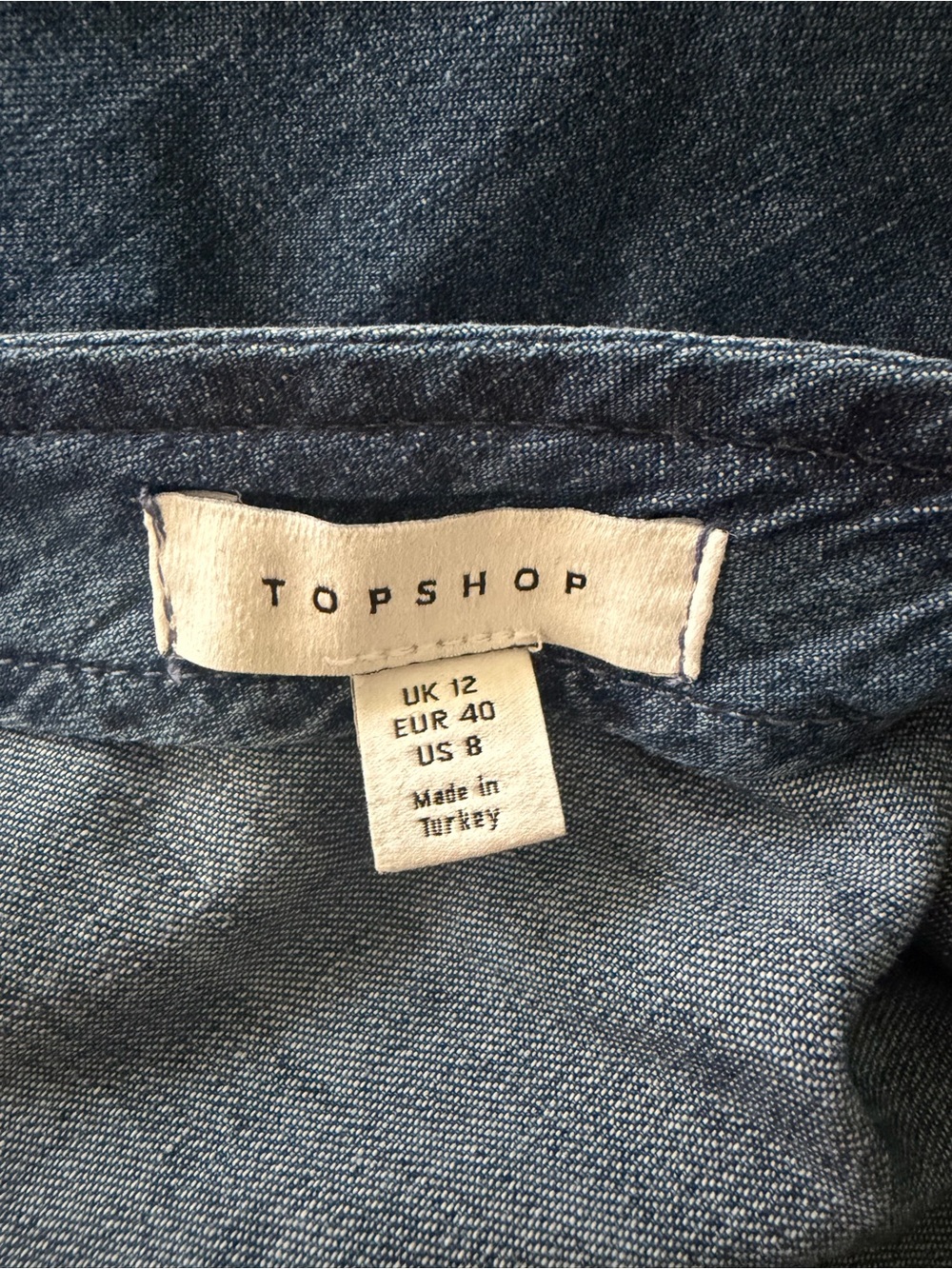 Topshop Sleeveless Denim Maxi Dress in Medium Blue sz 8 - Picture 8 of 9